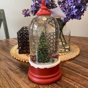Winter Lane Red Snow Lantern‎ Tree Rotating Figures QVC Christmas Illuminated